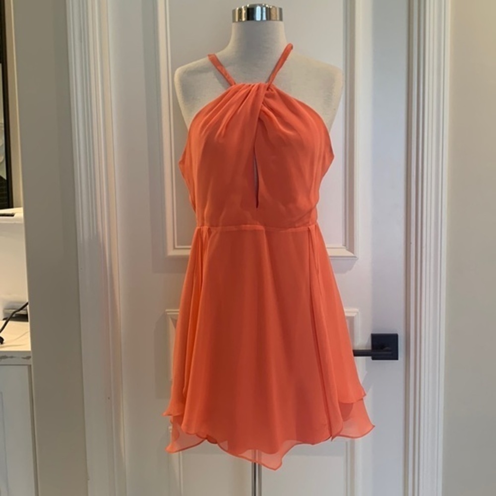 Coral Bebe dress keyhole cutout tulip skirt.